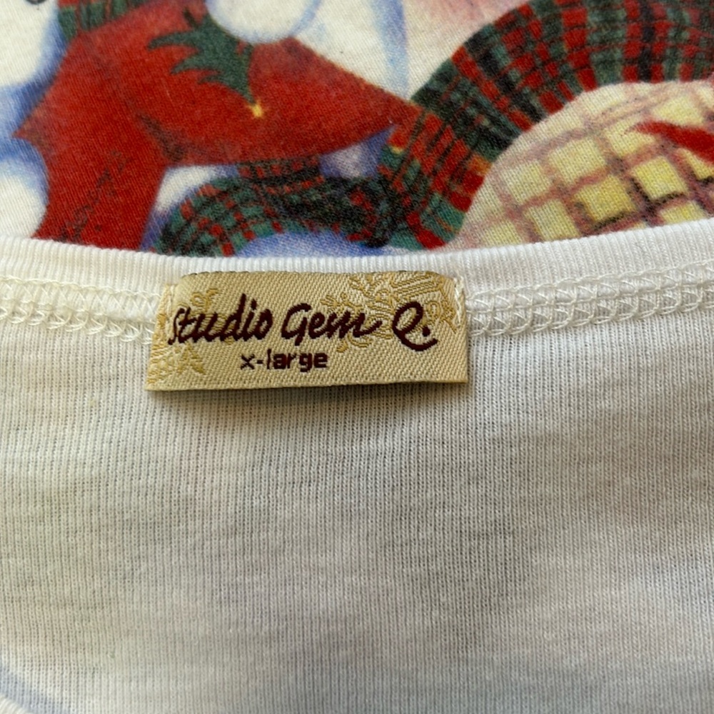 Studio Gem Embellished Christmas Wishes 3/4 Sleeve Top‎ Snowflakes Snowman L/XL - Picture 15 of 16